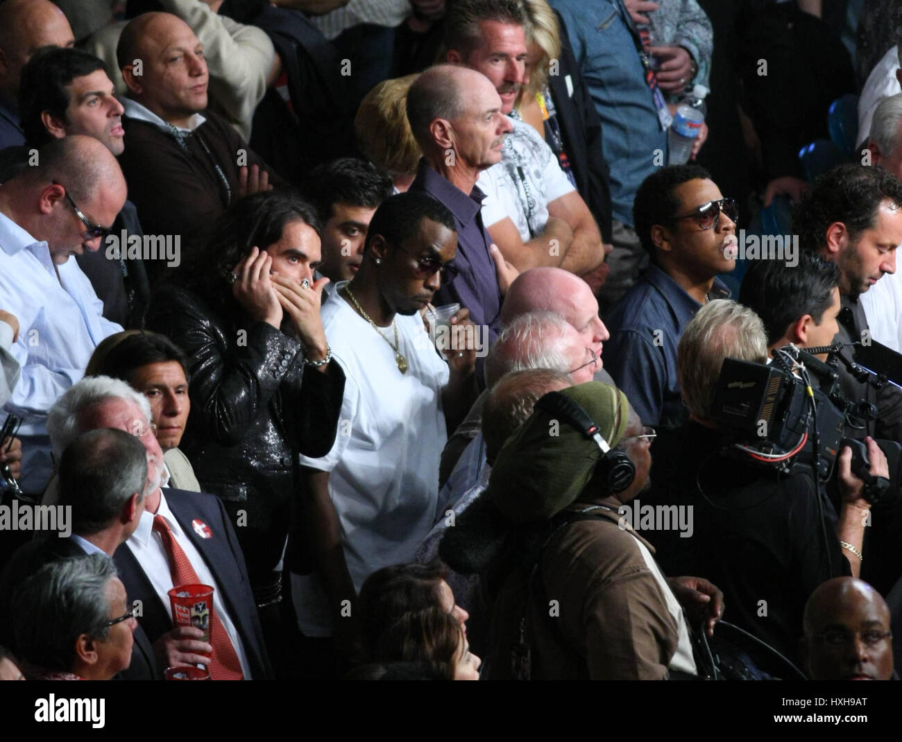 RUSSELL BRAND SEAN P DIDDY CO PACQUIAO V HATTON LAS VEGAS Nevada USA 2. Mai 2009 Stockfoto