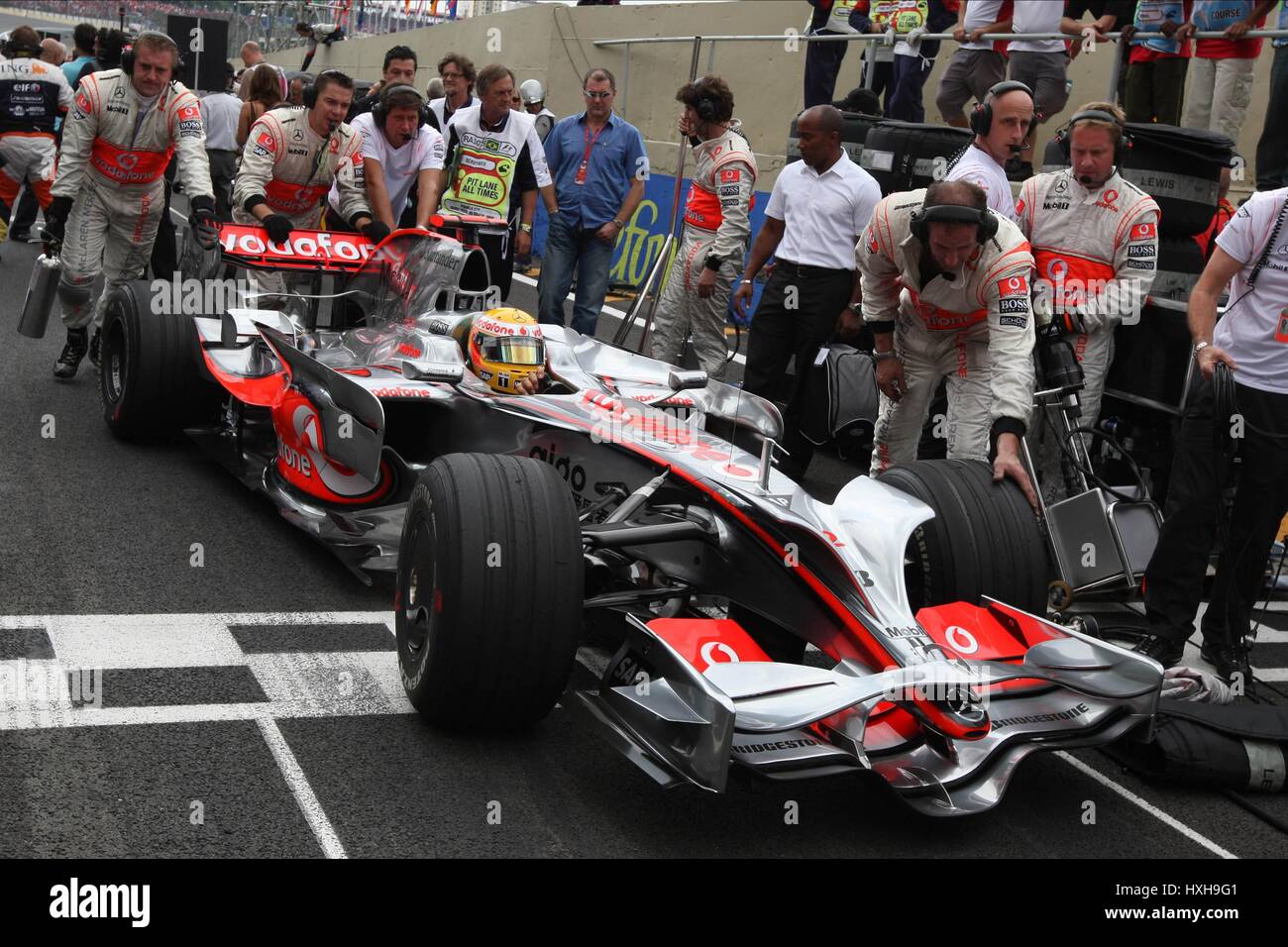 Lewis Hamilton Mclaren Merce Grand Prix Von Brasilien Interlagos Brasilien 2 November 2008 Stockfotografie Alamy
