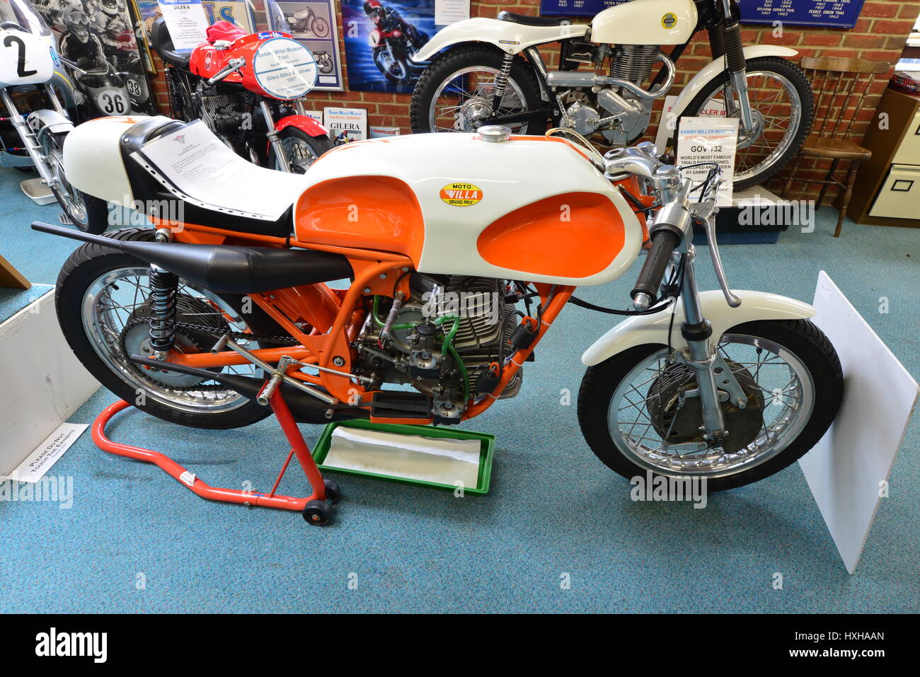 Ein Oldtimer Motorrad in einem Museum im Vereinigten Königreich Stockfoto