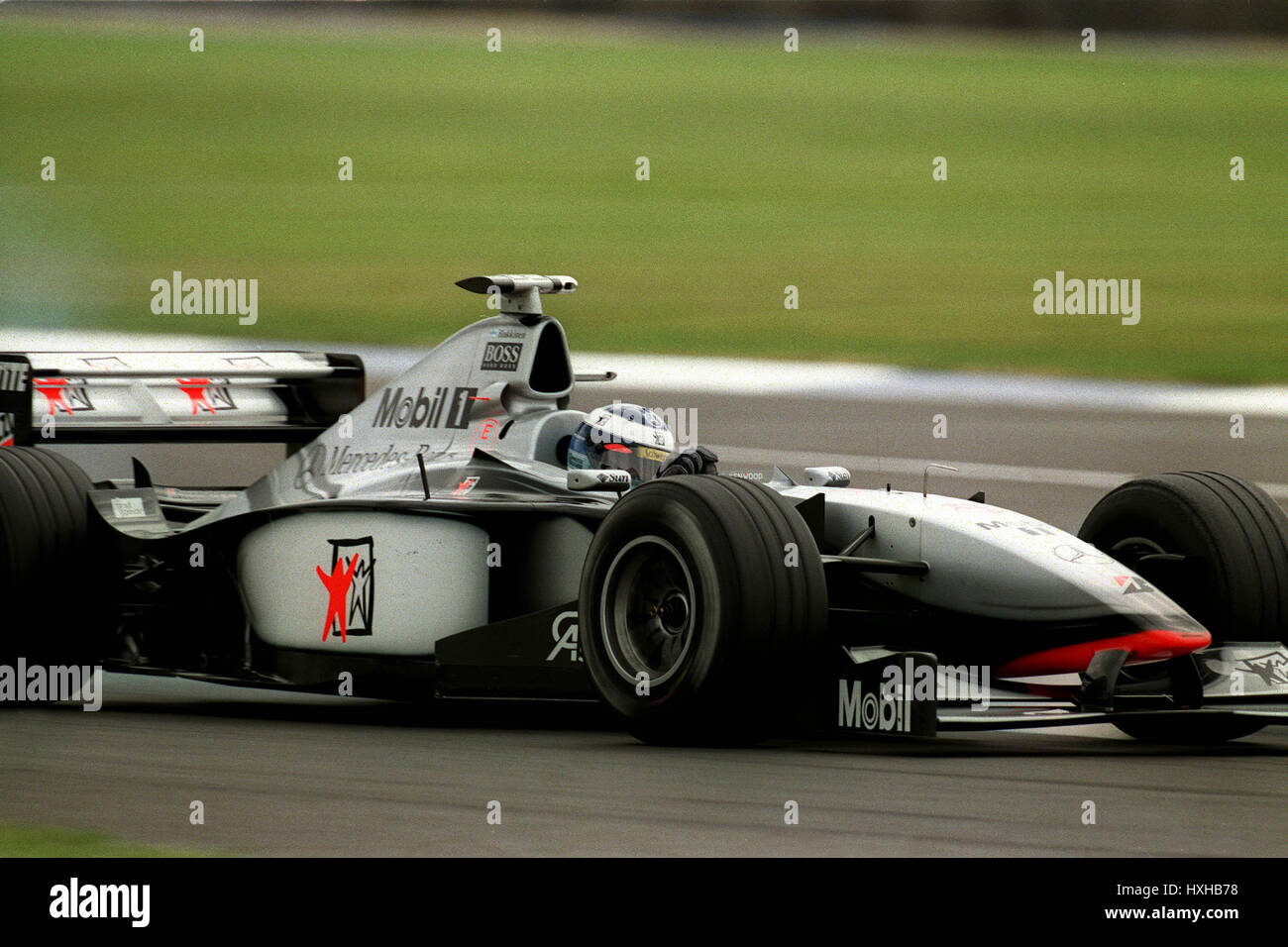 MIKA HÄKKINEN WEST MCLAREN MERCEDES 13. Juli 1998 Stockfotografie 