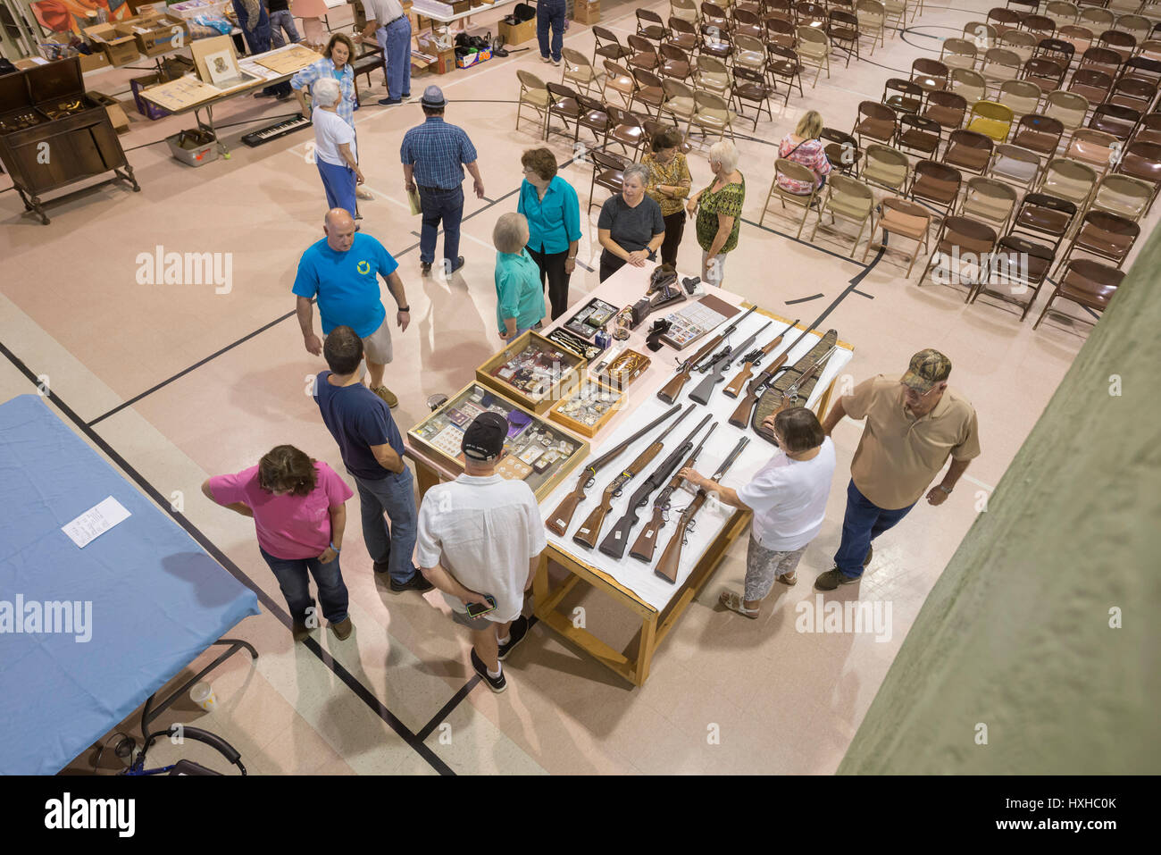 Auktion bei First Baptist Church, High Springs, Florida. Stockfoto