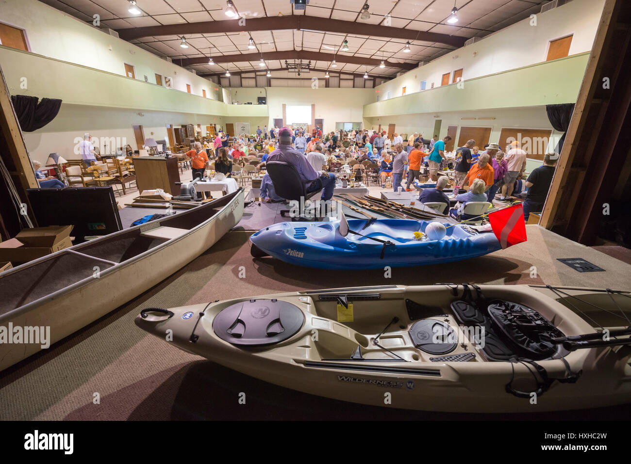 Auktion bei First Baptist Church, High Springs, Florida. Stockfoto