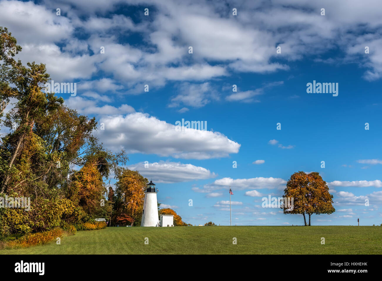 Türkei-Punktlicht-Haus an der Chesapeake Bay in Maryland im Herbst Stockfoto