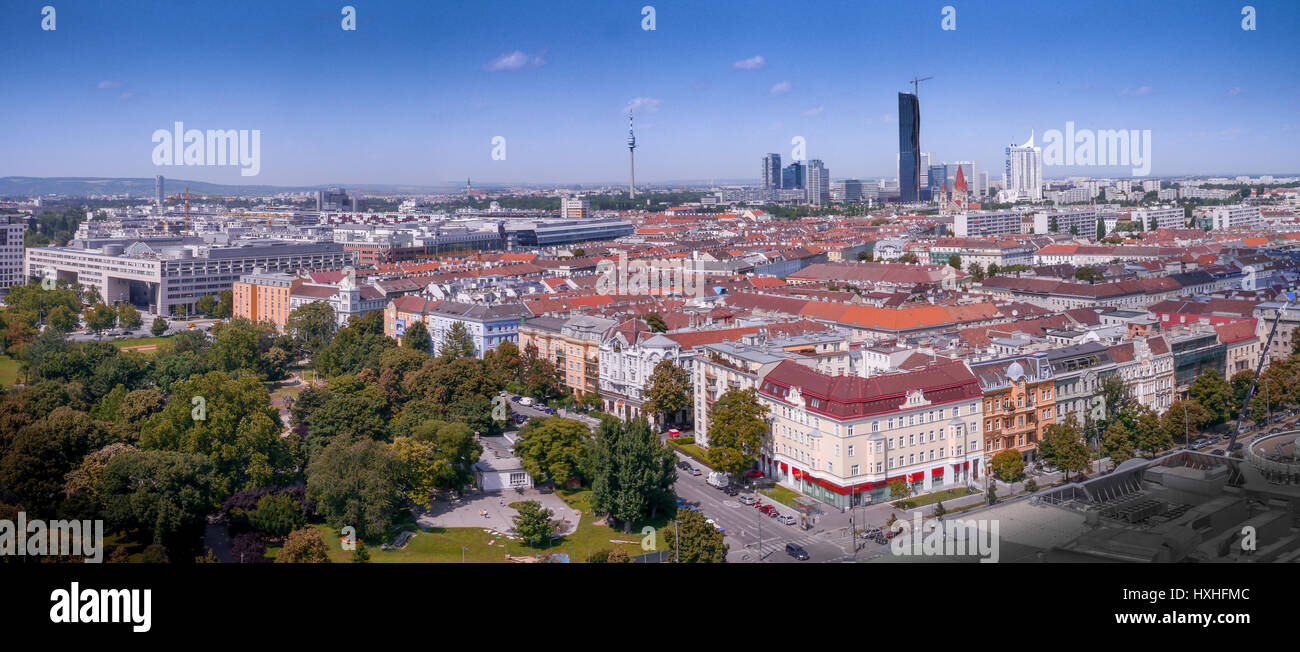 Vienna-Stadtbild - das historische Riesenrad entnommen. Stockfoto