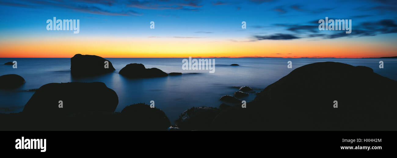 Sonnenuntergang in Gros Morne National Park, Neufundland, Kanada. Stockfoto