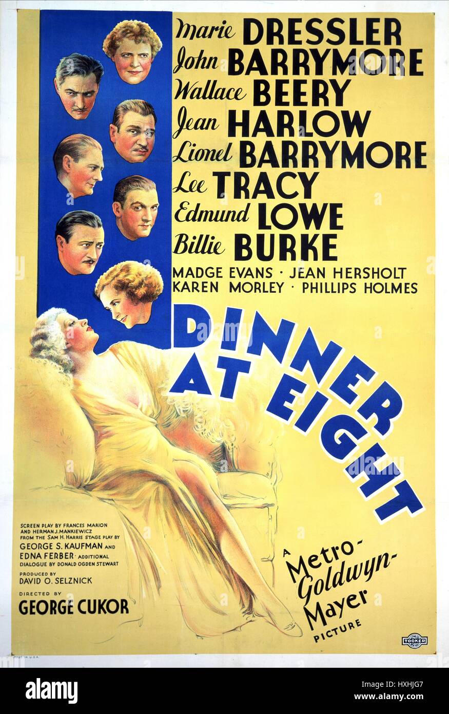 FILM-PLAKAT-DINNER UM ACHT (1933) Stockfoto