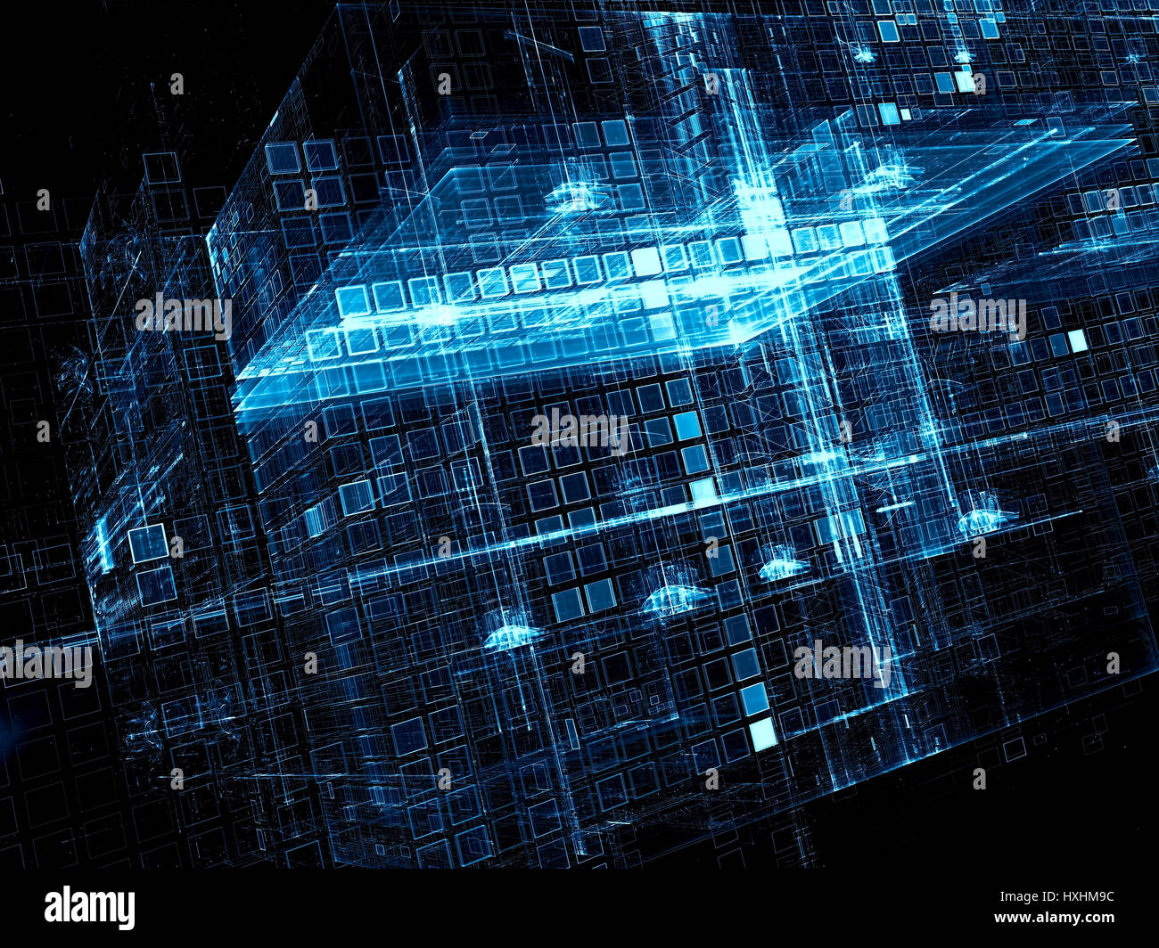 Futuristische Würfel - abstrakt Digital erzeugte Bild Stockfoto