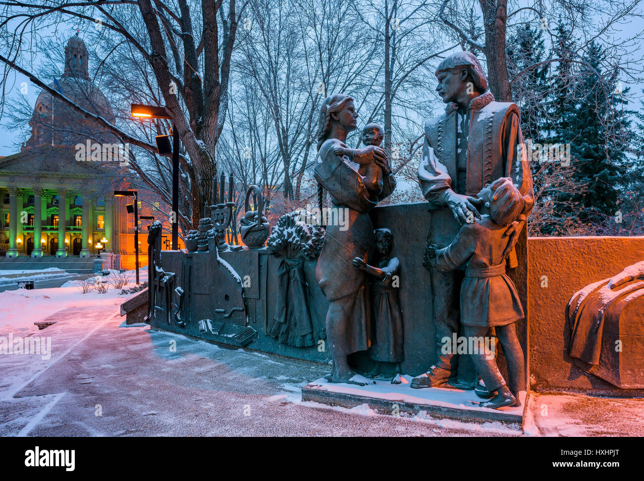 Die ukrainische Centennial Pioneer Monument, Legislature Grounds, Edmonton, Alberta, Kanada Stockfoto
