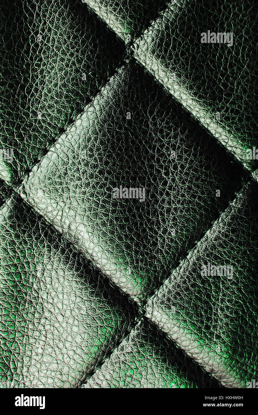 Tasche Material Leder Kunstleder Textur. Gesteppte Muster als Hintergrund, gerillt creasy Gewebe. Stockfoto