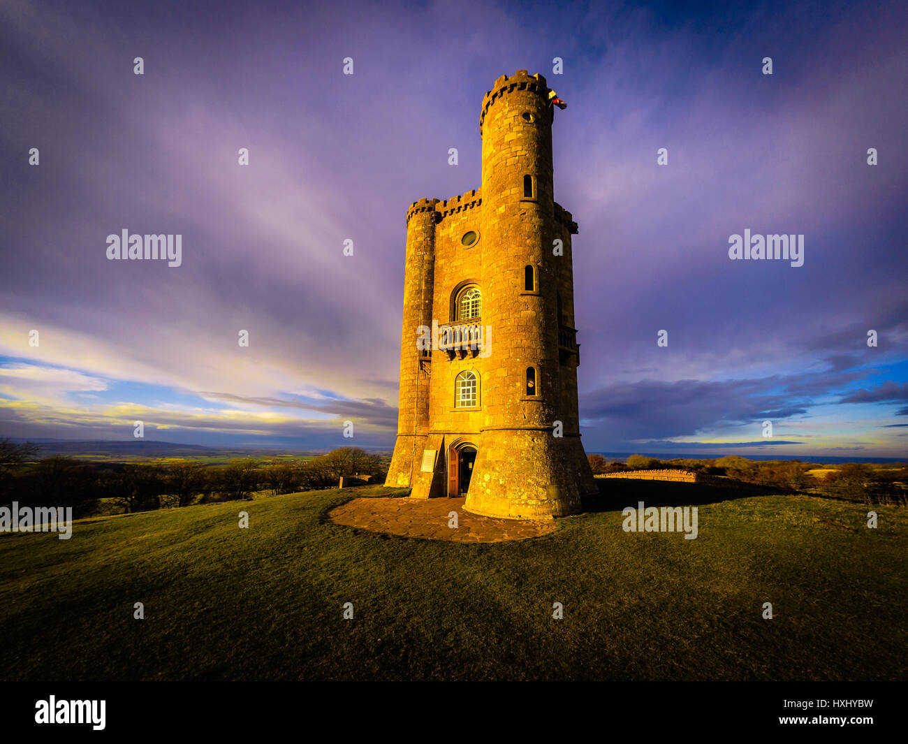 Broadway Tower, Cotswols, England.  Ein Design von Capability Brown. Stockfoto