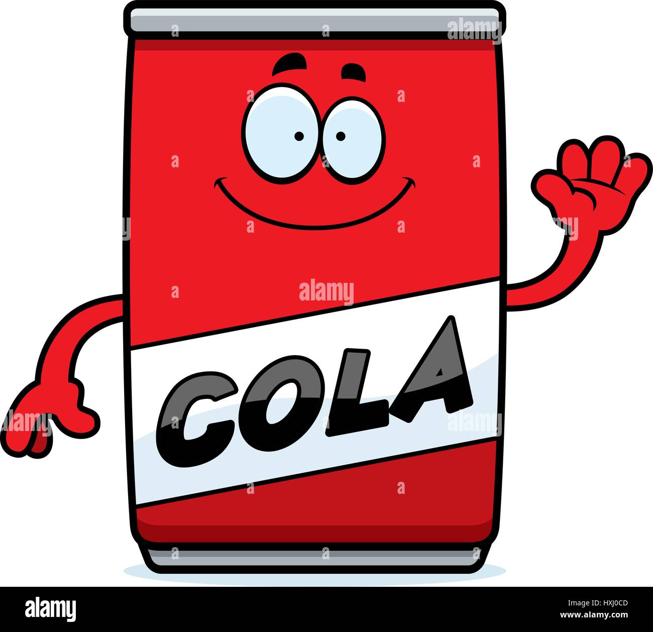 Ein Cartoon Illustration eine Dose Cola zu winken. Stock Vektor