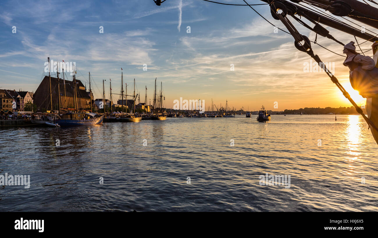 Stadthafen Rostock, Deutschland Stockfoto