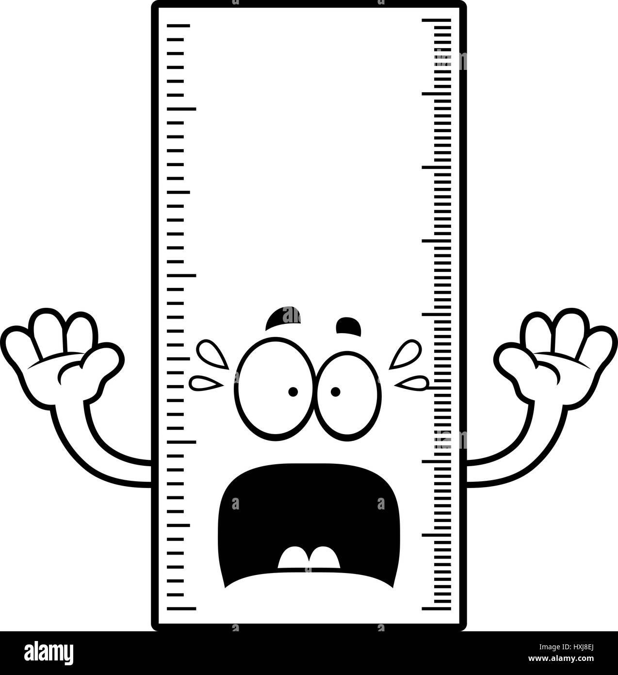 Angst, eine Cartoon-Illustration eines Herrschers suchen. Stock Vektor