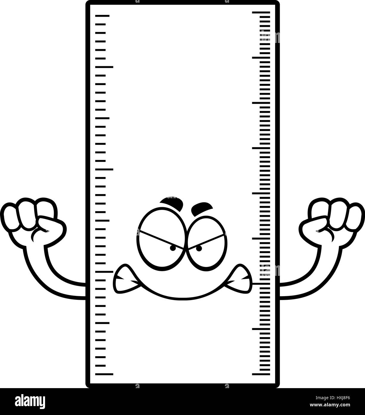 Eine Karikatur Illustration eines Herrschers suchen Sie wütend. Stock Vektor