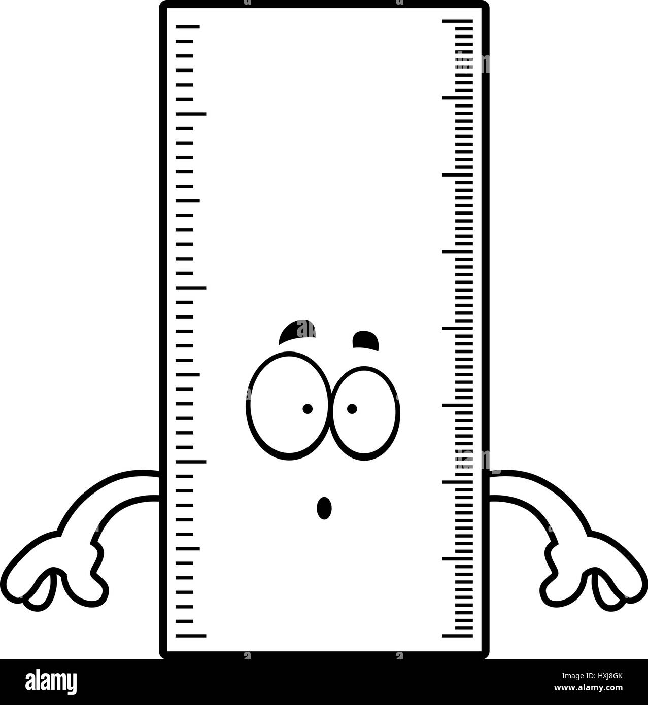 Eine Karikatur Illustration eines Herrschers suchen überrascht. Stock Vektor