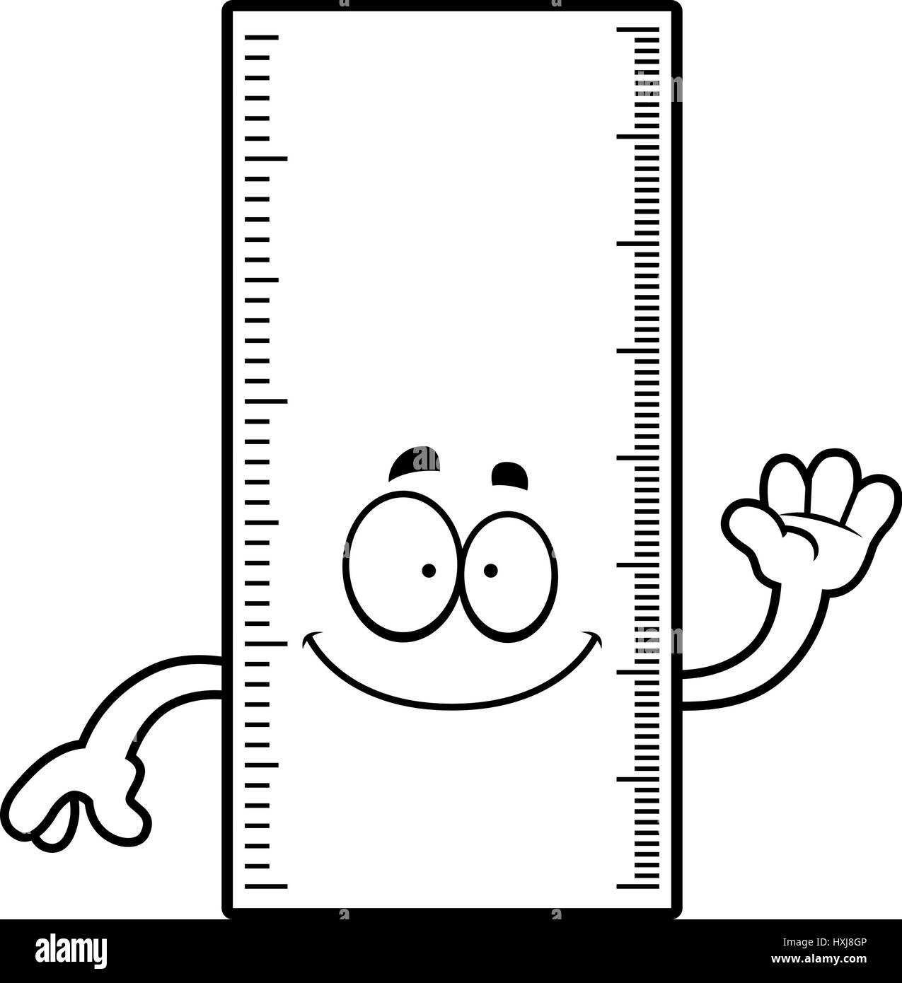 Eine Karikatur Illustration eines Herrschers winken. Stock Vektor