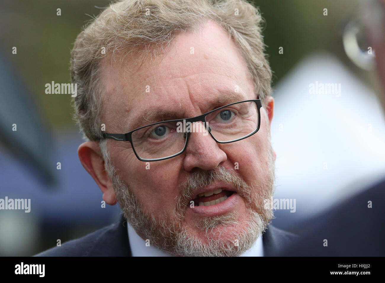 London, UK. 29. März 2017. Politiker am College Green. David Mundell Staatssekretär für Schottland Credit: Dinendra Haria/Alamy Live-Nachrichten Stockfoto