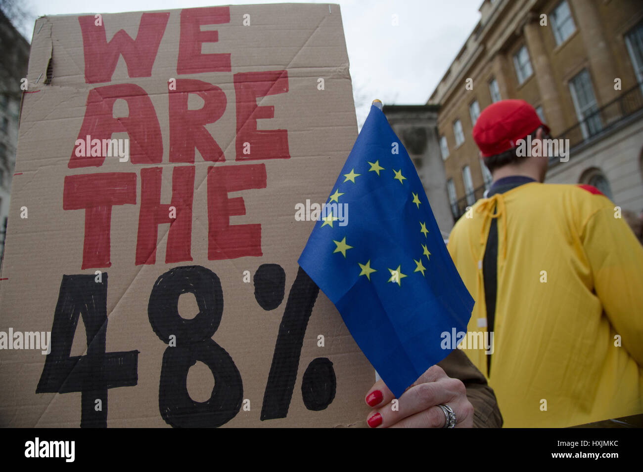 London, UK. 29. März 2017. Pro EU und anti-Austritt Protest in Whithall auf den Tag Artikel 50 ausgelöst. Bildnachweis: Thabo Jaiyesimi/Alamy Live-Nachrichten Stockfoto