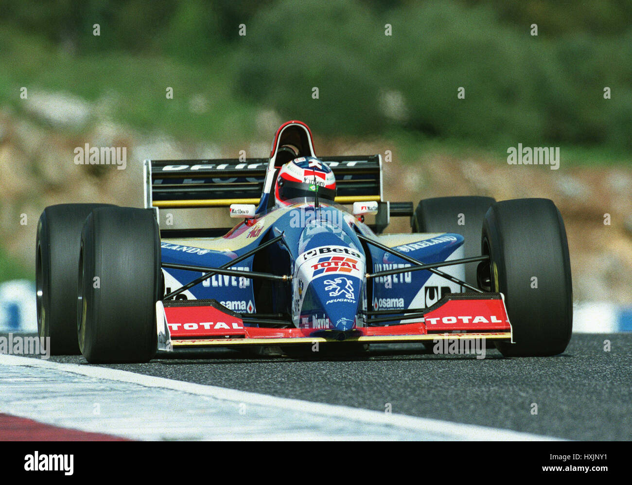 Rubens Barrichello Total Jordan Peugeot F1 Fahrer 10 Marz 1995 Stockfotografie Alamy