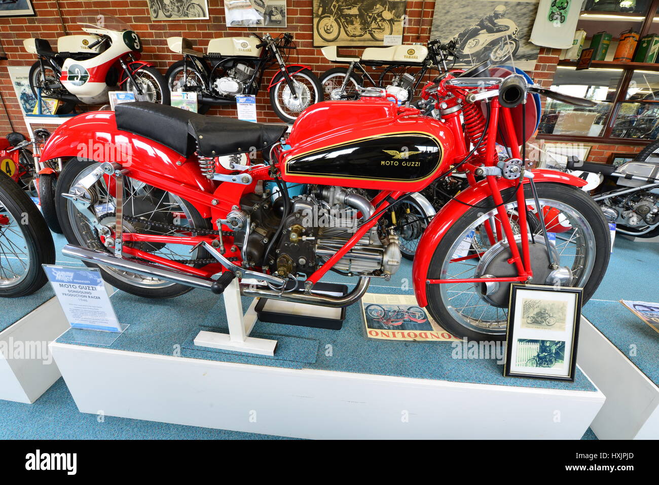 Ein Oldtimer Motorrad in einem Museum im Vereinigten Königreich Stockfoto