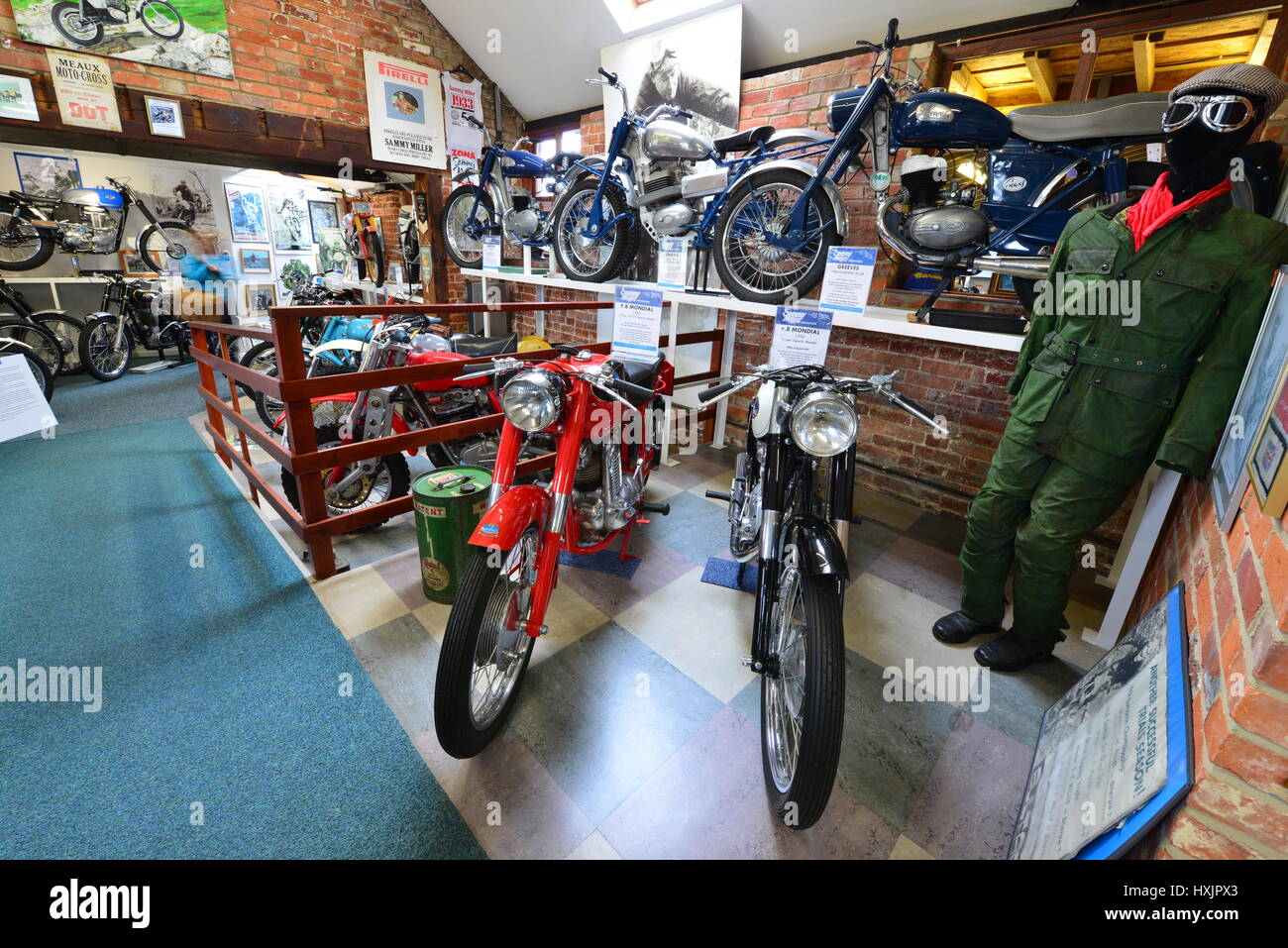 Ein Oldtimer Motorrad in einem Museum im Vereinigten Königreich Stockfoto