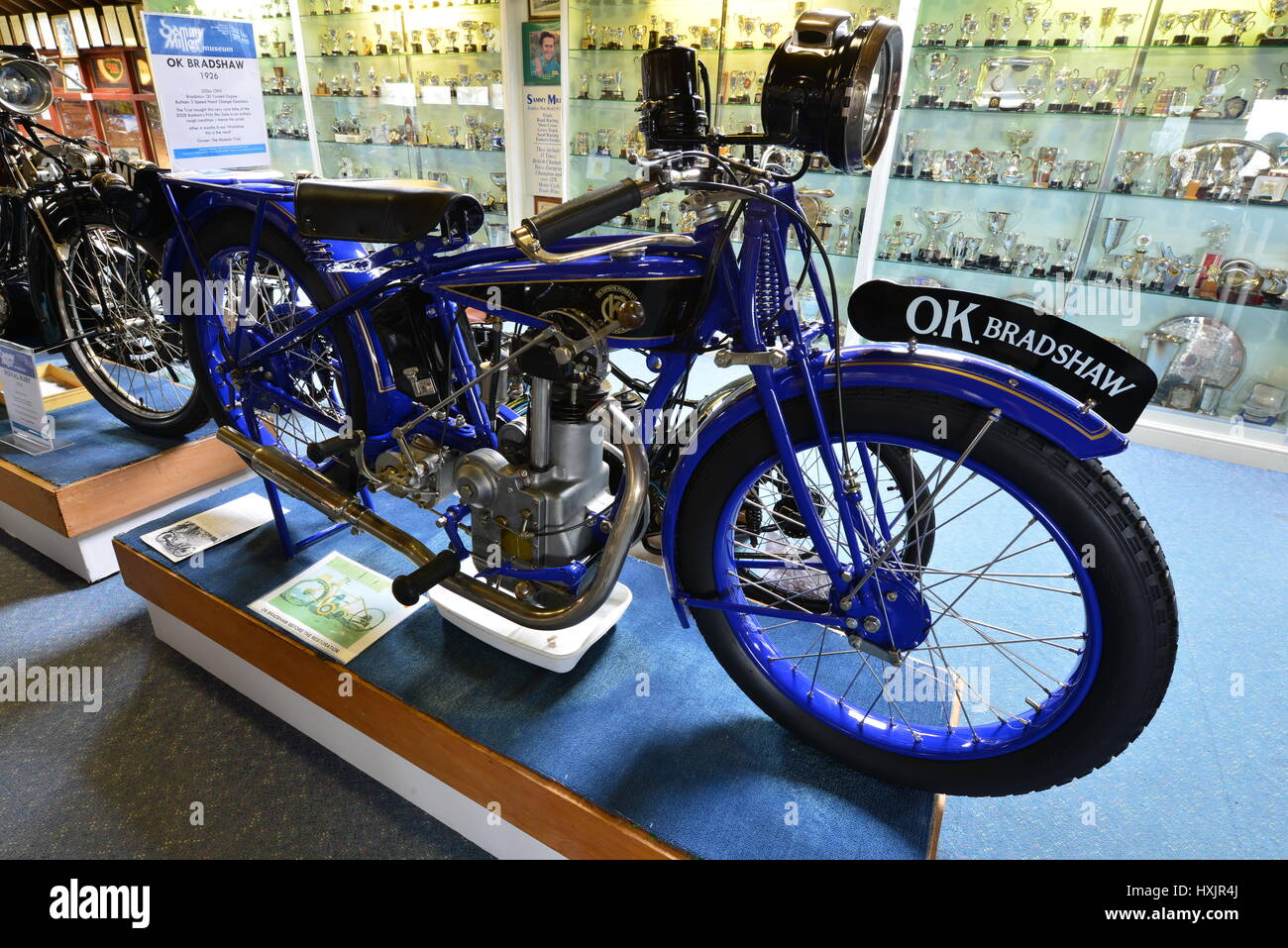 Ein Oldtimer Motorrad in einem Museum im Vereinigten Königreich Stockfoto