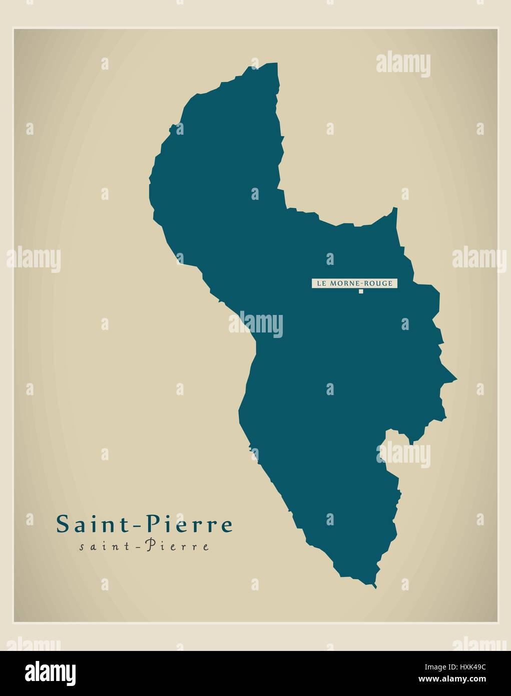 Moderne Karte - Saint-Pierre MQ Stock Vektor