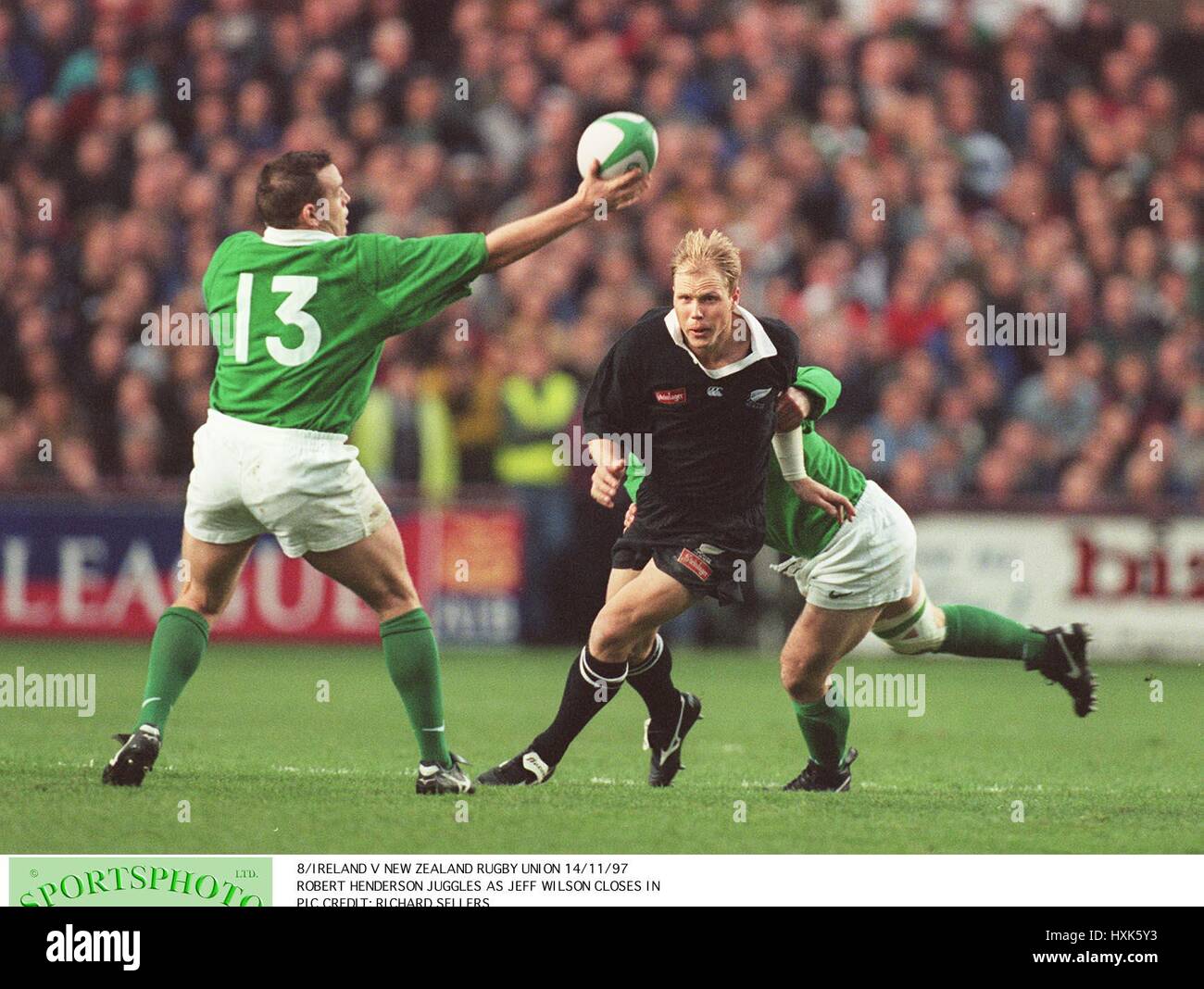 ROBERT HENDERSON & JEFF WILSON Irland V Neuseeland RU 18. November 1997 Stockfoto