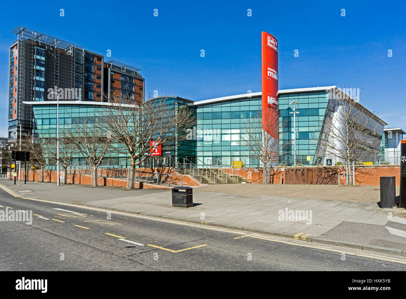 Daily Record, Sunday Mail & Daily Mirror Zeitungen Gebäude in Facharbeiter Kai Glasgow Schottland UK Stockfoto