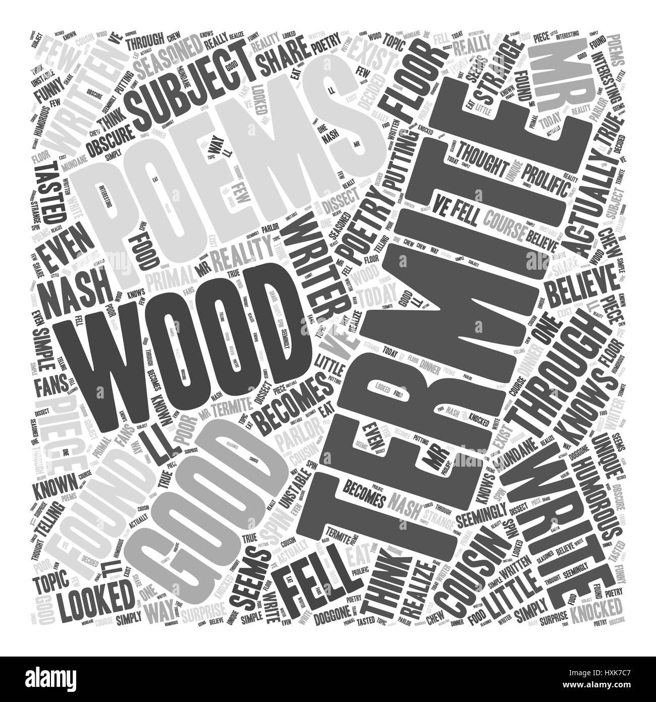 Termite Gedichte Word Cloud-Konzept Stock Vektor