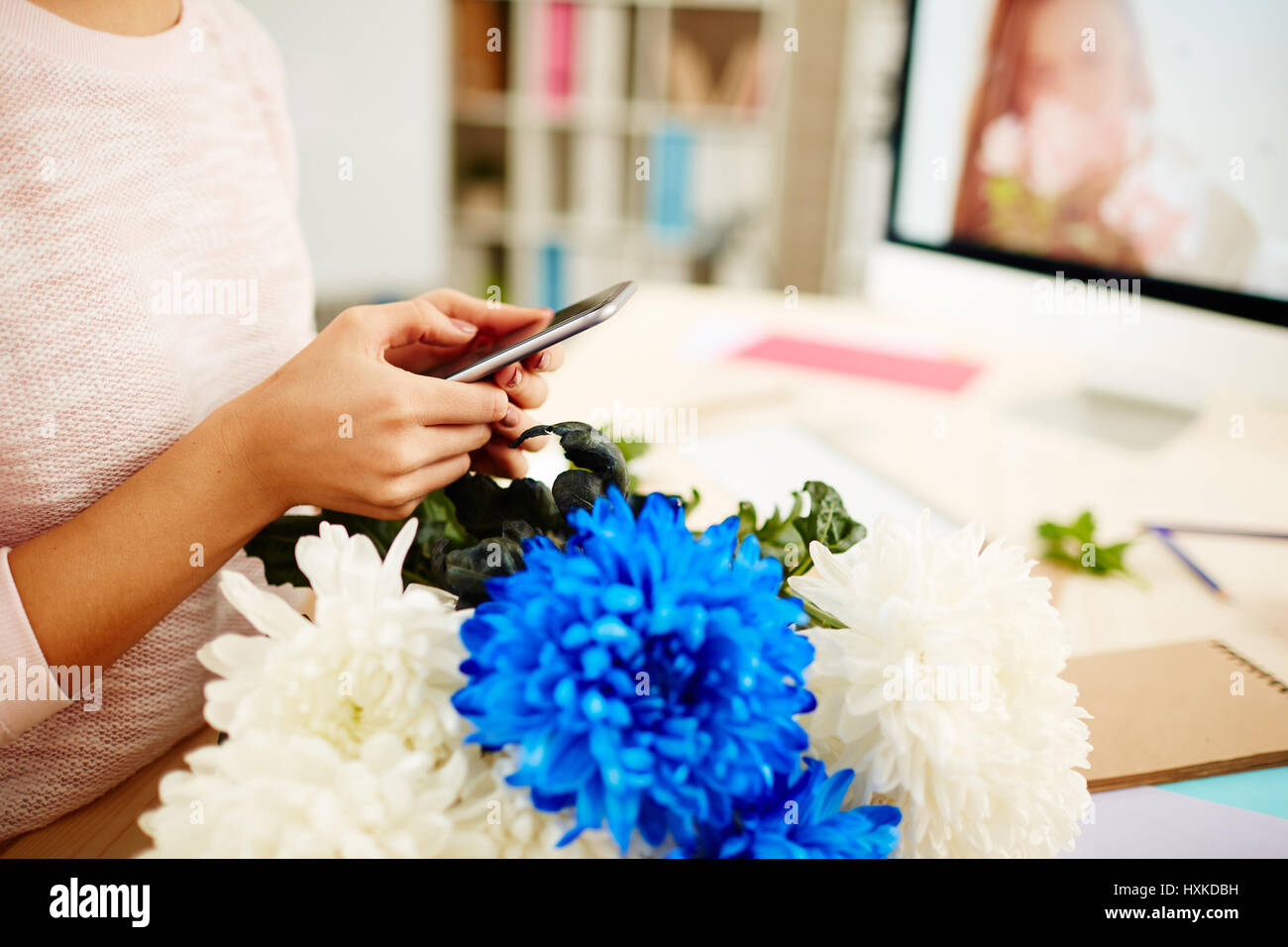Fotografieren frisch gemacht Strauß Stockfoto