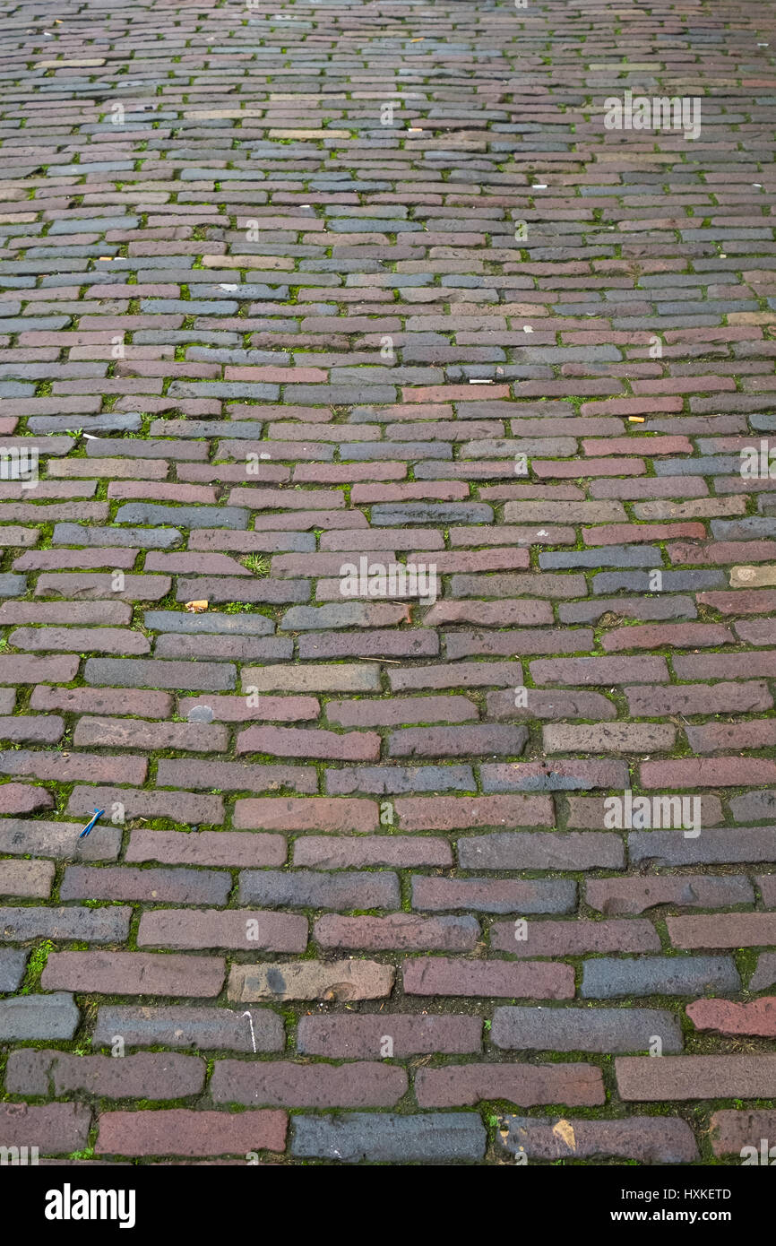 Hintergrund Textur einer gepflasterten Straße. Stockfoto