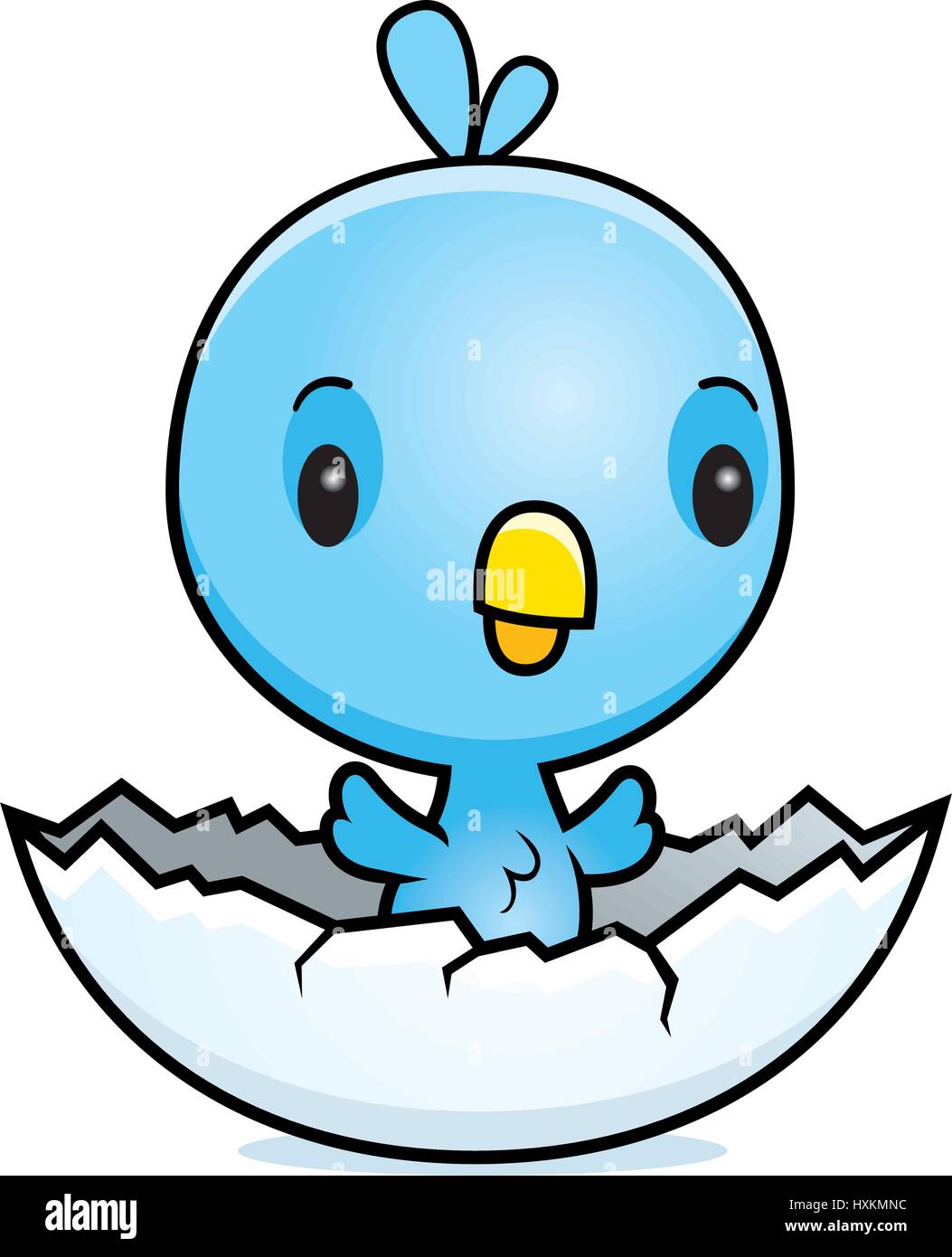 Ein Cartoon Illustration Ein Baby Blaue Vogel Aus Dem Ei Schlupfen Stock Vektorgrafik Alamy