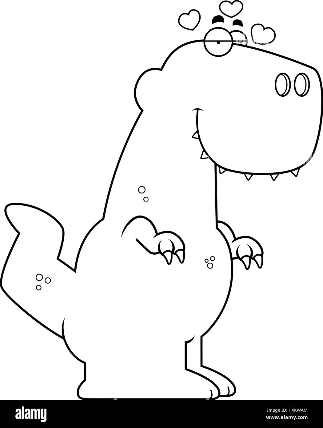 Ein Cartoon Illustration ein Tyrannosaurus Rex Dinosaurier in der Liebe. Stock Vektor