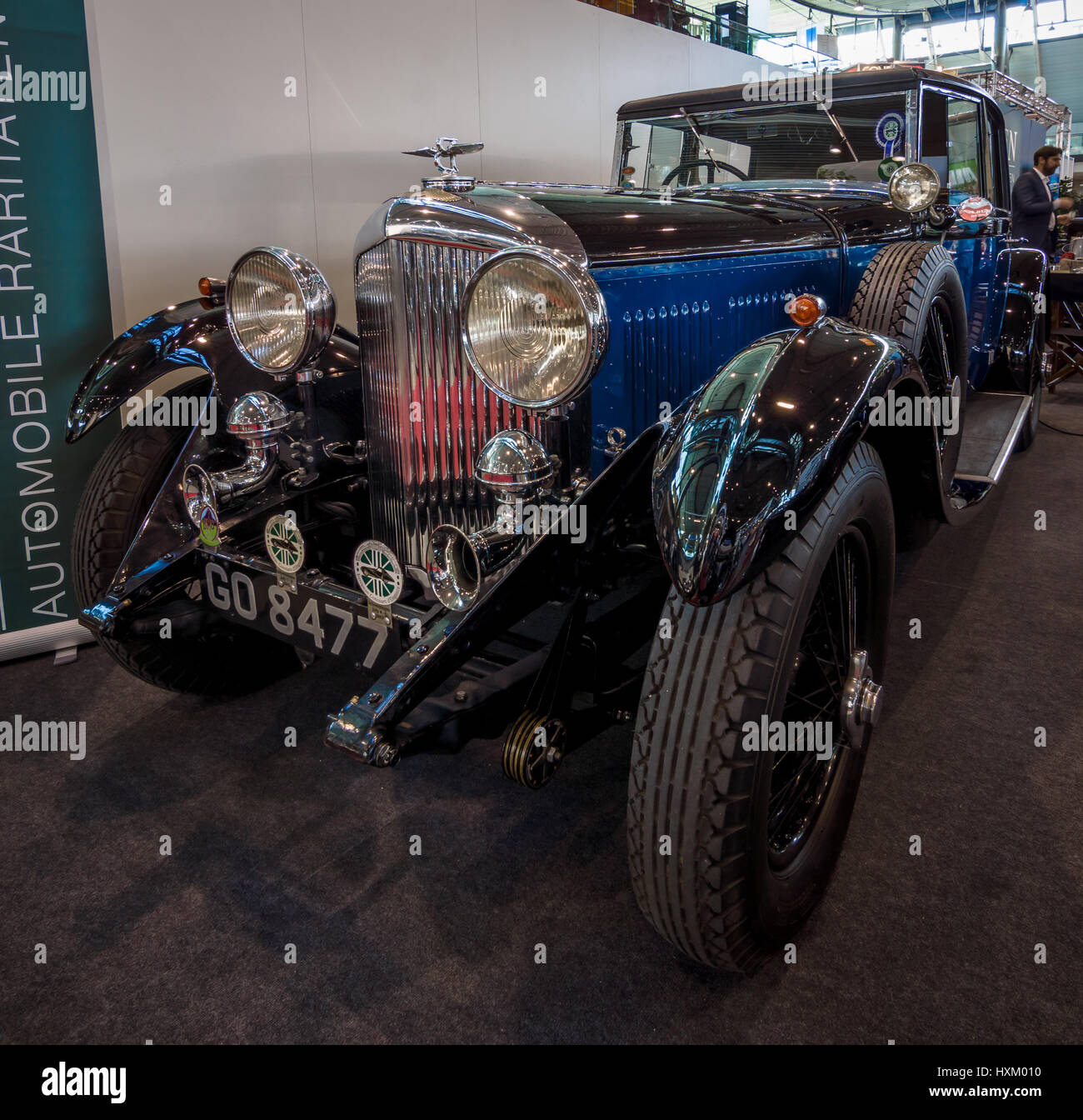 Luxus-Auto Bentley 4 Liter Mulliner Sport-Limousine, ex-Kapitän Woolf Barnato, 1931. Europas größte Oldtimer-Messe "RETRO CLASSICS" Stockfoto