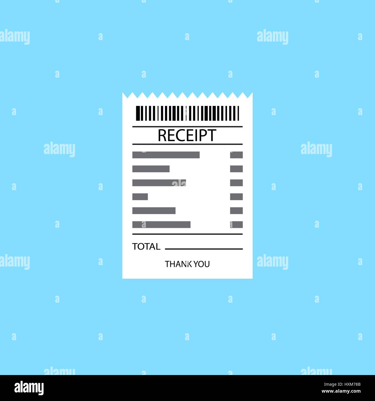 Eingang Vektor Icon in einem flachen Stil. Symbol, Symbol der Gesamtrechnung mit Dollar-Symbol auf blauem Hintergrund in Rechnung zu stellen Stock Vektor