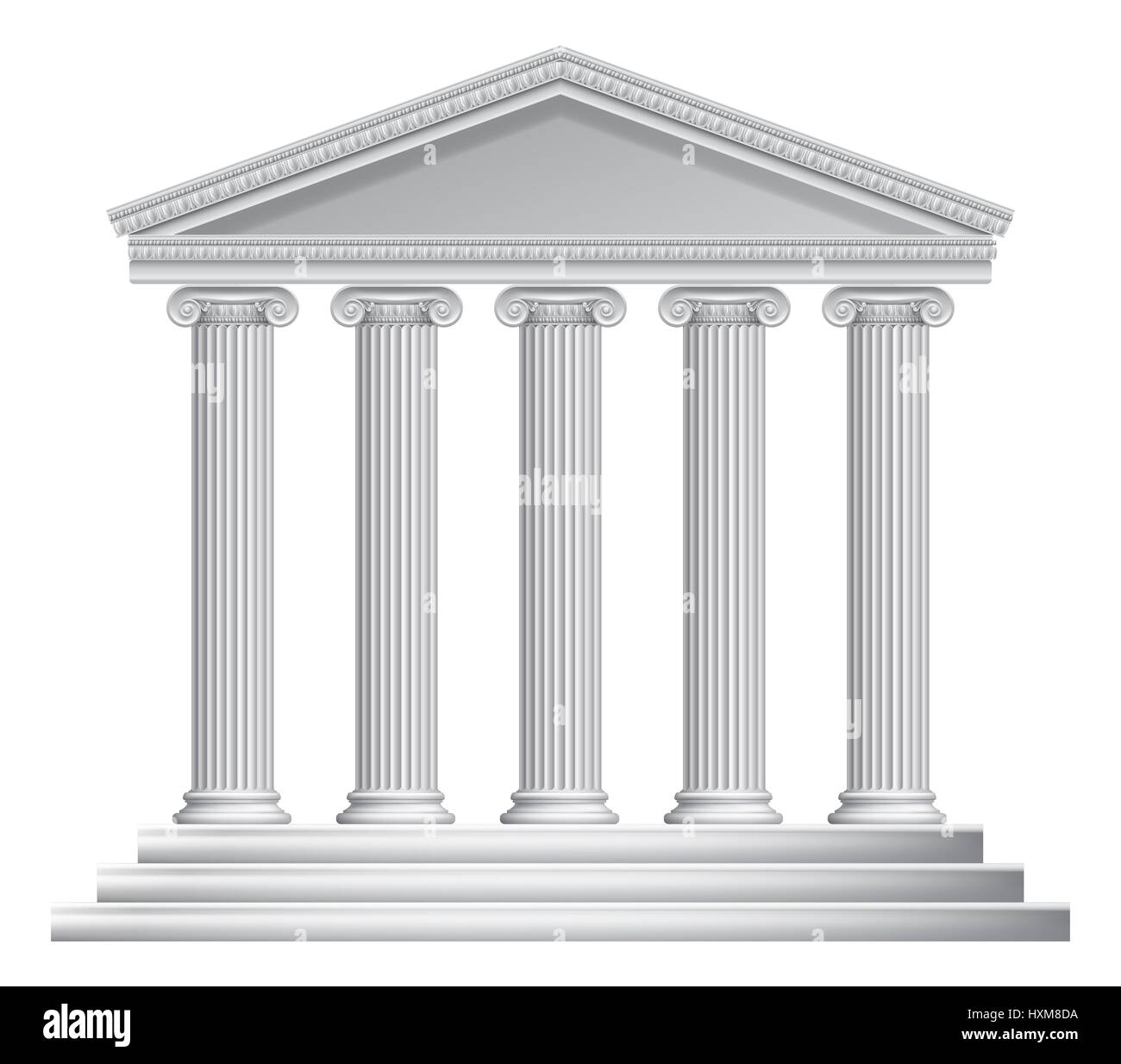 Eine Abbildung eines antiken griechischen oder römischen Tempels mit Säulen oder Pfeilern Stockfoto