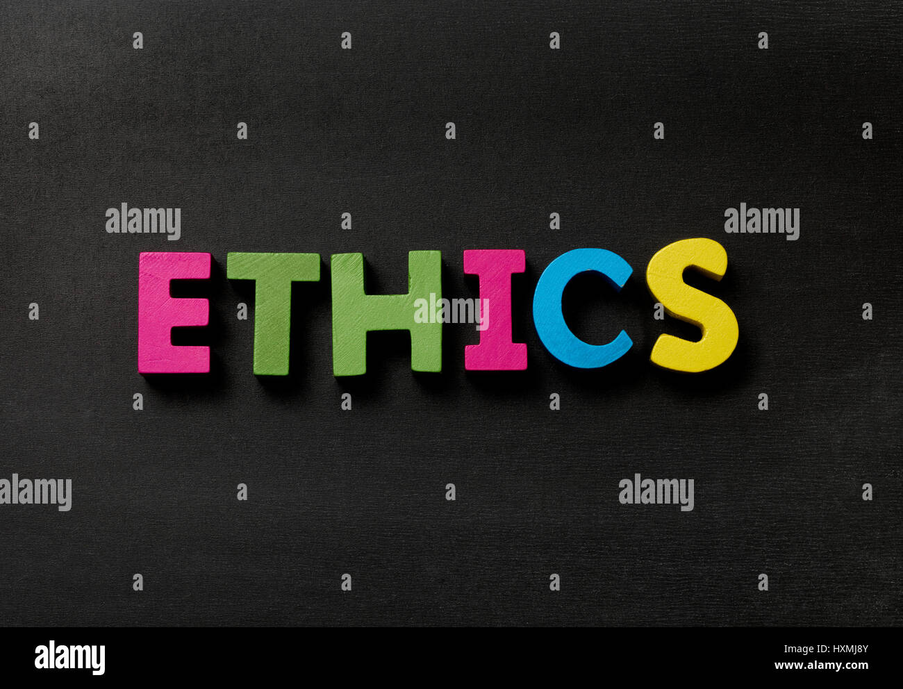 Tafel mit Ethik Stockfoto
