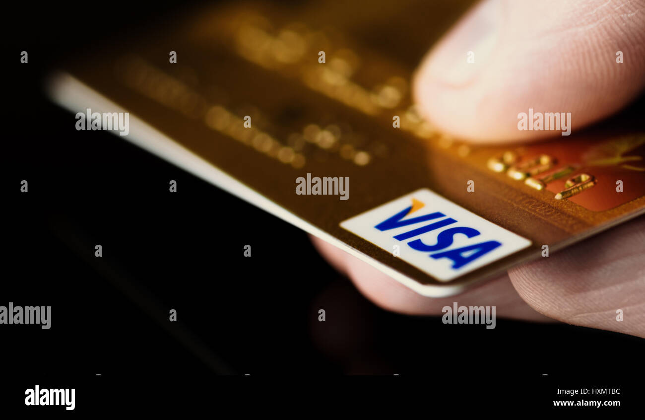 Kunststoff-VISA-Karte Stockfoto