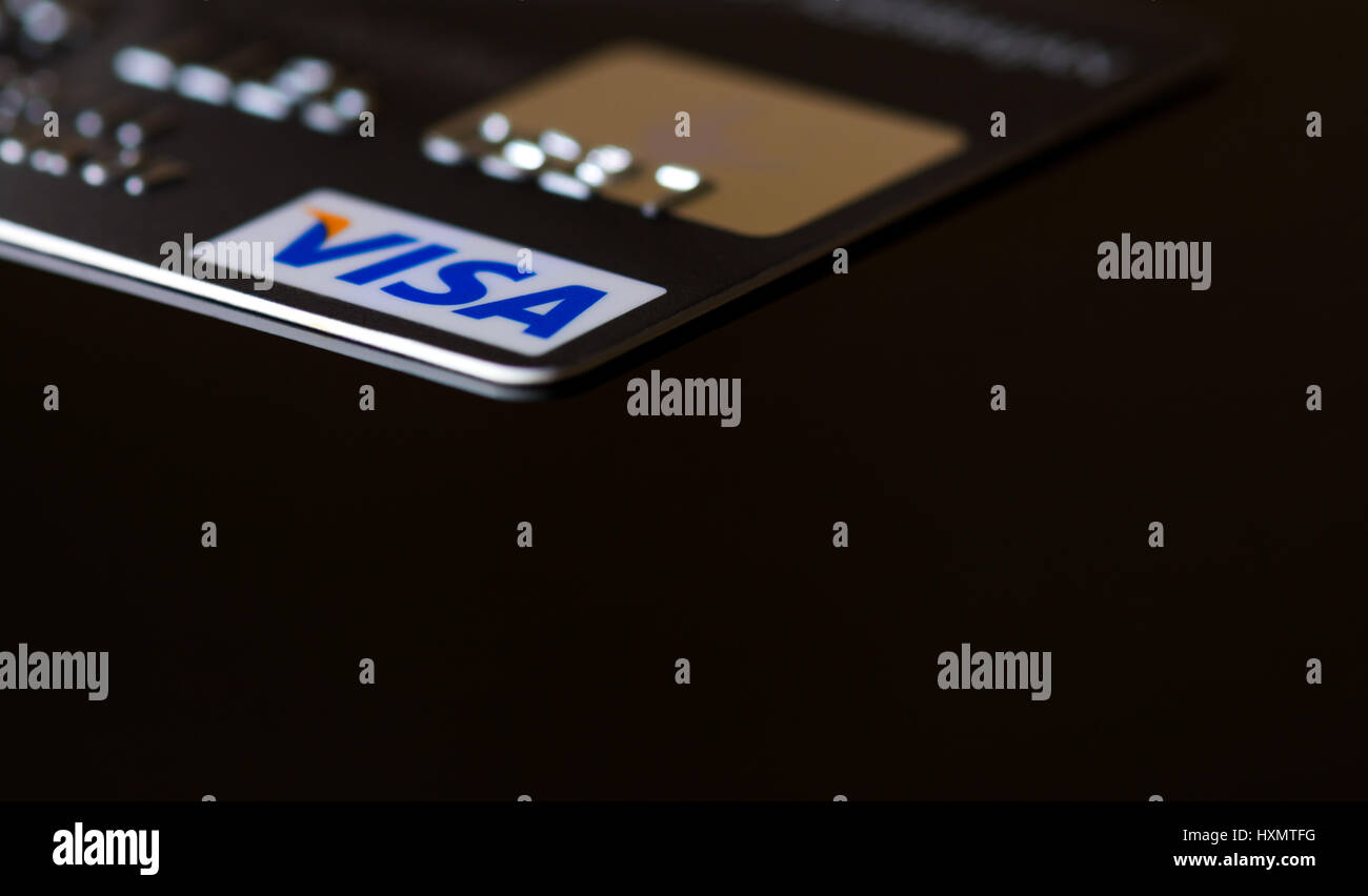 Kunststoff-VISA-Karte Stockfoto