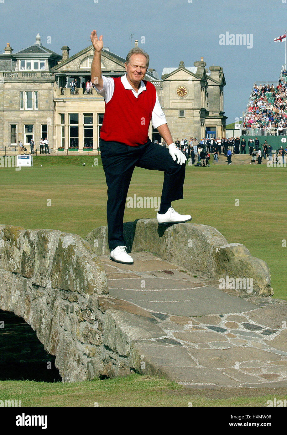 JACK NICKLAUS SAGT GOODBYE OPEN ST. ANDREWS 17. Juli 2005 Stockfoto