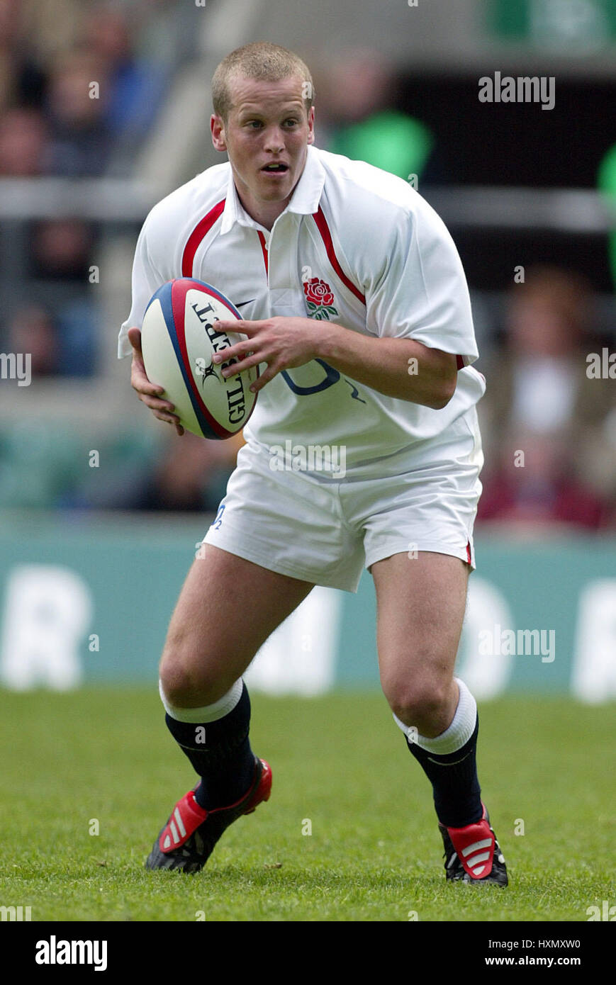 DAVE WALDER ENGLAND & NEWCASTLE FALCONS RU TWICKENHAM LONDON 25. Mai 2003 Stockfoto