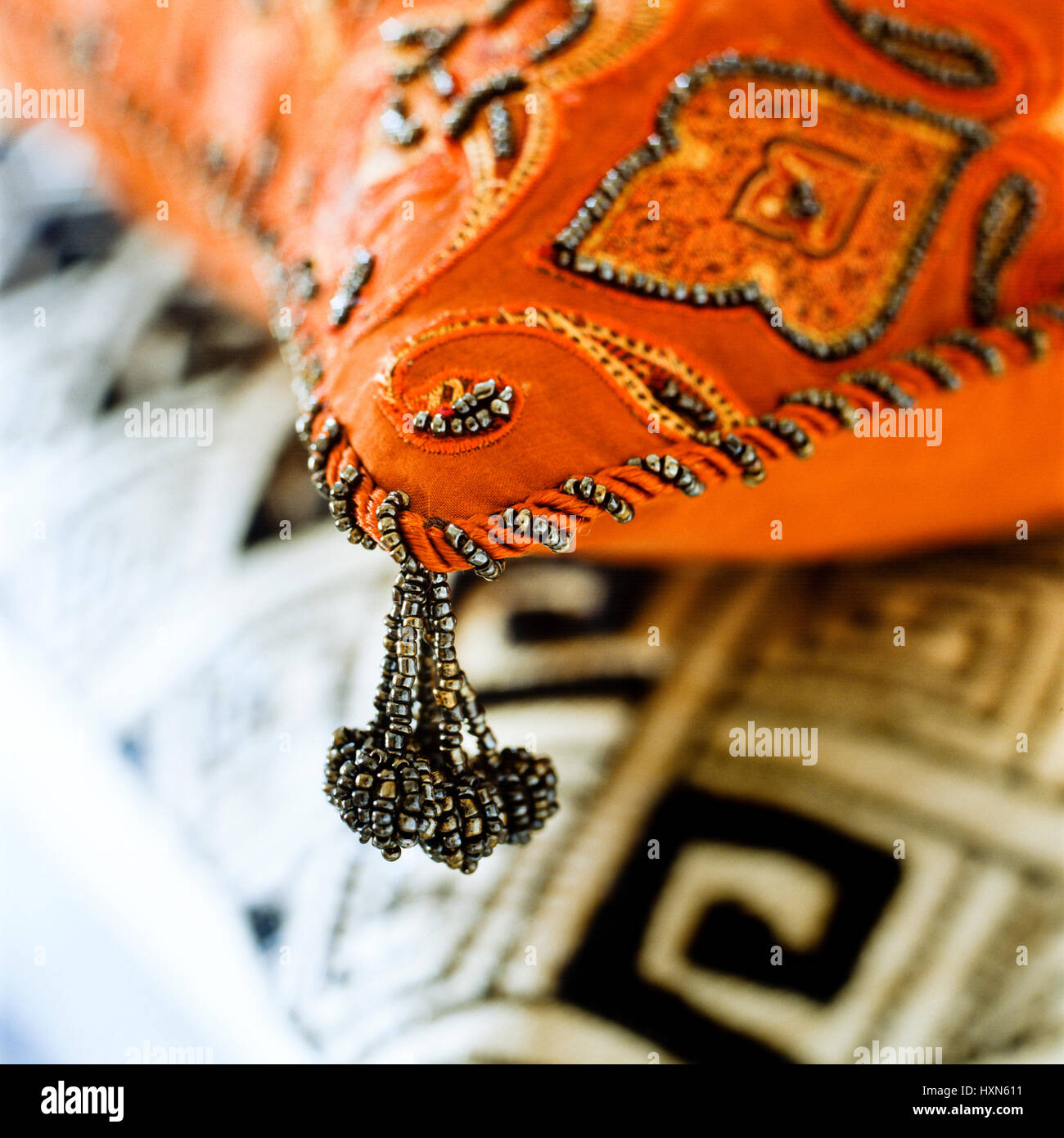 Zwei Perlen Kissen. Stockfoto