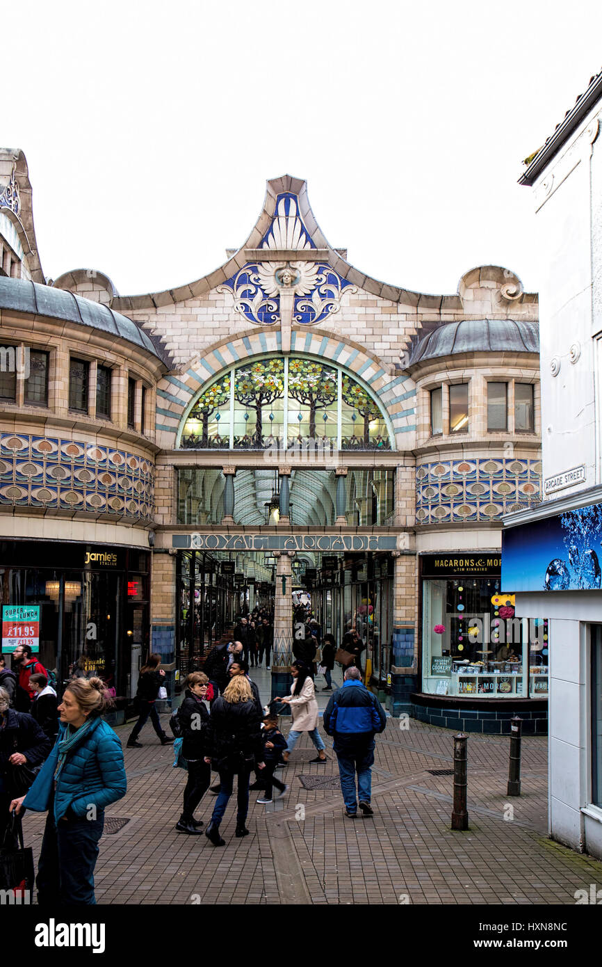 Royal Arcade Norwich Großbritannien Stockfoto