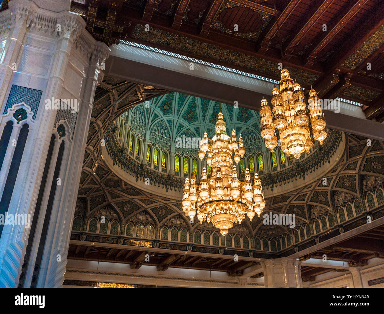 Moschee Sultan Qaboos, Muscat, Oman Stockfotografie Alamy