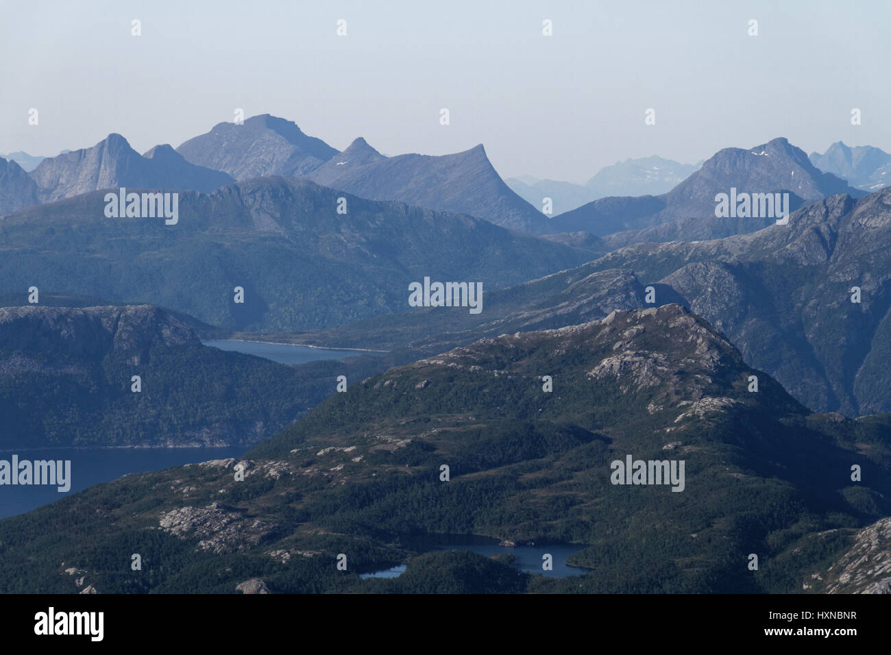 Berge in der Nähe von Bodø, Norwegen Stockfoto