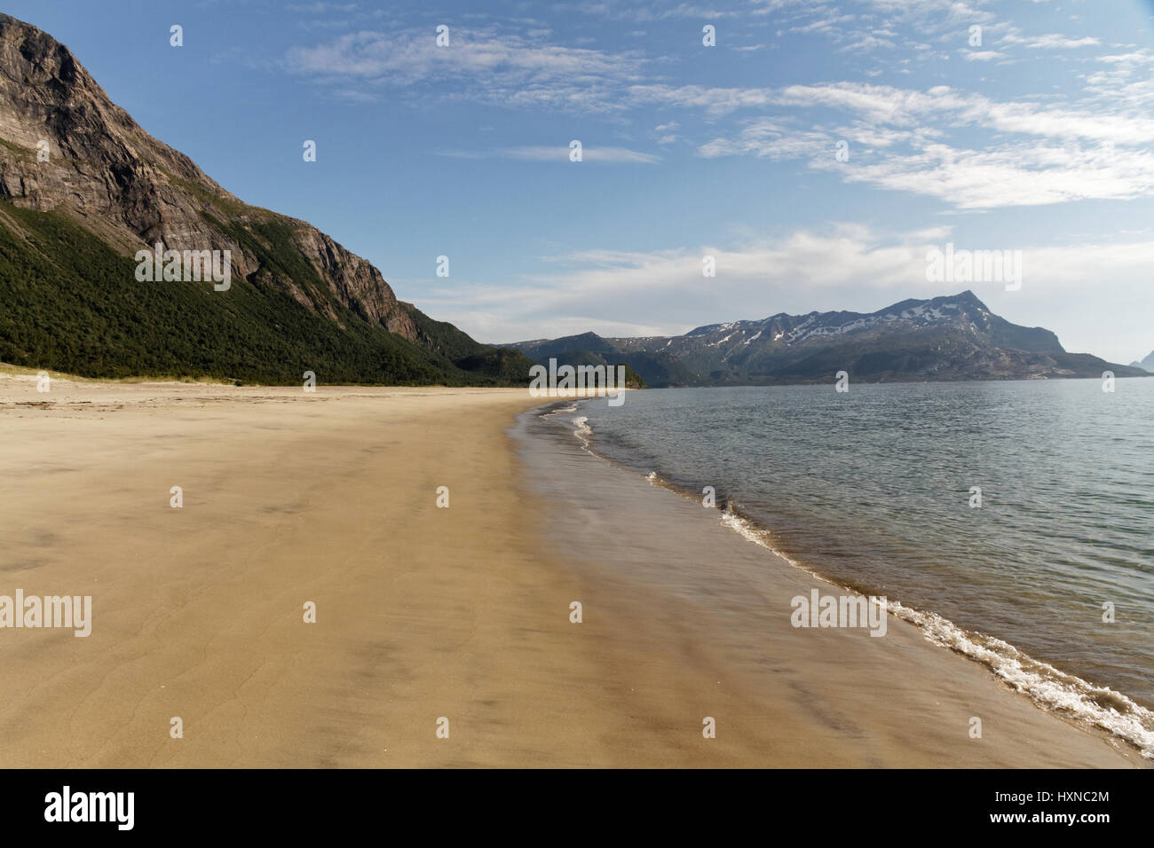 Sandstrand in der Nähe von Bodø, im Norden von Norwegen Stockfoto