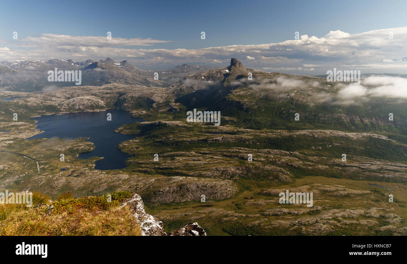 Blick vom Mjellefjellet in der Nähe von Bodø, Norwegen Stockfoto