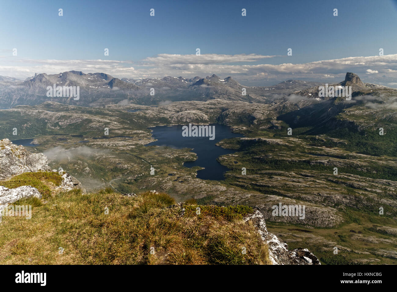 Blick vom Mjellefjellet in der Nähe von Bodø, Norwegen Stockfoto