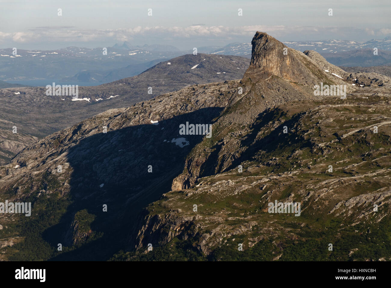 Mountain Top Steigtind von Mjellefjellet, in der Nähe von Bodø, Norwegen Stockfoto